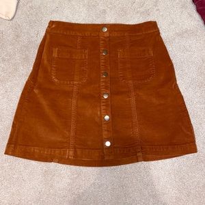 Burnt Orange Button Skirt